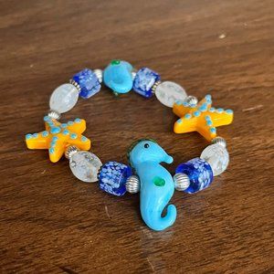 Sea-Themed Bracelet with Glass Beads